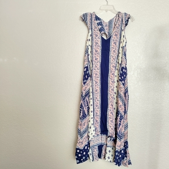 Anthropologie Maeve Summertide Midi High Low Flounce Sleeve Dress Loose sz S - Picture 2 of 8